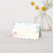 パステルレインボーユニコーンフードテント座席表 プレイスカード (正面)