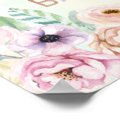 パステルレインボーユニコーンベビーシャワーウェルカムサイン ポスター (角)