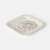 パステルレインボーユニコーンベビーシャワー ペーパープレート (傾斜あり)