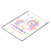 パステルレインボーユニコーン名蔵書票 ノートブック (左側)