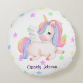 パステルレインボーユニコーン星 ラウンドクッション (裏面)