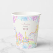 パステルレインボーユニコーン甘い誕生日 紙コップ (正面)