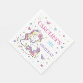 パステルレインボーユニコーン誕生日パーティー、任意の年齢 スタンダードランチョンナプキン (角)