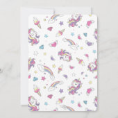 パステルレインボーユニコーン誕生日パーティー、任意の年齢 招待状 (裏面)