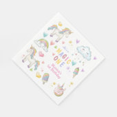 パステルレインボーユニコーン魔法1歳 スタンダードランチョンナプキン (角)