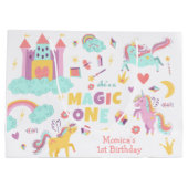 パステルレインボーユニコーン魔法1歳 ラージペーパーバッグ (裏面)