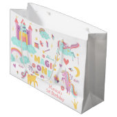 パステルレインボーユニコーン魔法1歳 ラージペーパーバッグ (正面アングル)