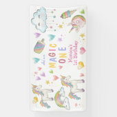 パステルレインボーユニコーン魔法1歳 横断幕 (縦)