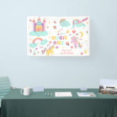 パステルレインボーユニコーン魔法1歳 横断幕 (トレードショー)