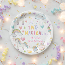 パステルレインボーユニコーン2つの魔法の誕生日