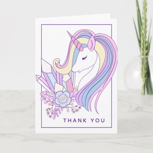 パステルレインボーユニコーン |ありがとうございます カード (正面)