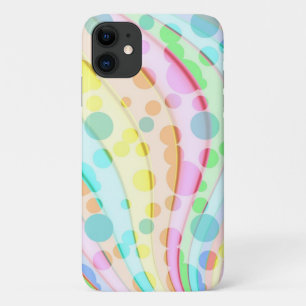 パステルレインボーリボンと泡 iPhone 11 ケース