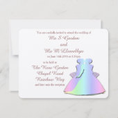 パステルレインボーレズビアンブライドズ結婚式招待状 招待状 (正面)