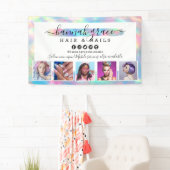 パステルレインボーロゴサロンスタイリストマーケティング写真 横断幕 (インサイチュ)