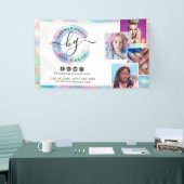 パステルレインボーロゴサロンスタイリストマーケティング写真 横断幕 (トレードショー)