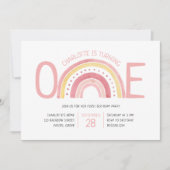 パステルレインボーワンガールズ1st誕生日招待状 招待状 (正面)