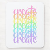 パステルレインボーワードを作成 マウスパッド (正面)