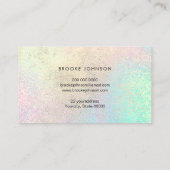 パステルレインボー及びフェイク金ゴールドフォイル効果テクスチャ 名刺 (裏面)