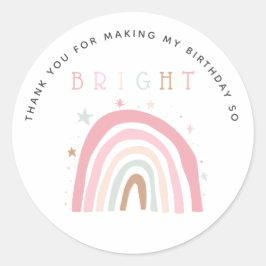 パステルレインボー子供の誕生日トゥーブライト ラウンドシール