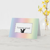 パステルレインボー子猫ペットロス悔やみや弔慰 カード (黄色い花)