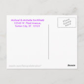 パステルレインボー市松模様に2枚の写真 ポストカード (裏面)