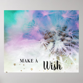 *~*パステルレインボー抽象芸術DANDELIONウィッシュを作る ポスター