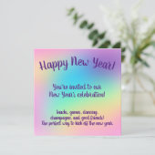 パステルレインボー新年のパーティー 招待状 (スタンド正面)