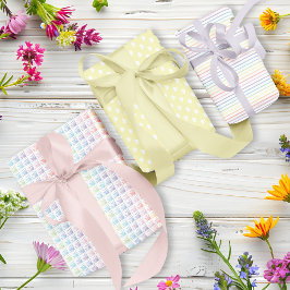 パステルレインボー春イエローセット3 ラッピングペーパーシート