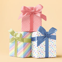 パステルレインボー春ピンクセット3 ラッピングペーパーシート