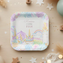 パステルレインボー水彩ユニコーンのスイーツの誕生日