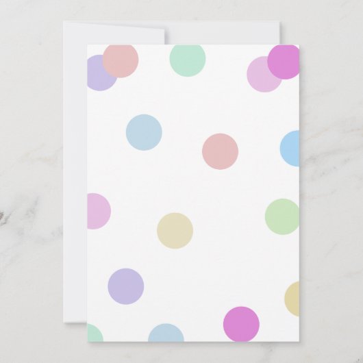 パステルレインボー水玉模様1st誕生日 招待状 (裏面)