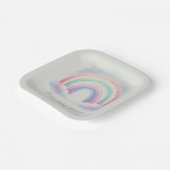 パステルレインボー紙プレート | ベビーシャワーパーティー ペーパープレート (傾斜あり)