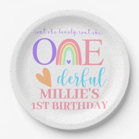 パステルレインボー紙プレート&ボウル ペーパープレート (正面)