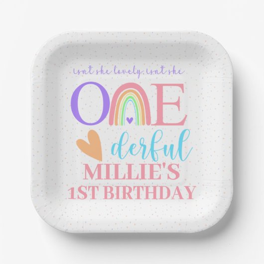 パステルレインボー紙プレート&ボウル ペーパープレート (正面)