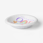 パステルレインボー紙プレート&ボウル ペーパーボウル (傾斜あり)