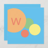 パステルレインボー紙吹雪ドット招待状/カード 招待状 (正面/裏面)