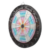 パステルレインボー素朴ブラウンウッドトーングレイン ダーツボード (正面右)