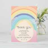 パステルレインボー結婚クのカスタマイズ卵枠 サンキューカード (スタンド正面)