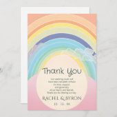 パステルレインボー結婚クのカスタマイズ卵枠 サンキューカード (正面/裏面)