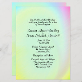 パステルレインボー結婚式招待状付き披露宴 招待状
