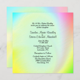 パステルレインボー結婚式招待状付き披露宴 招待状