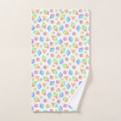 パステルレインボー結晶パターン バスタオルセット (ハンドタオル)