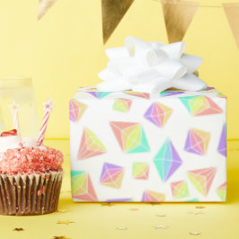 パステルレインボー結晶パターン ラッピングペーパー