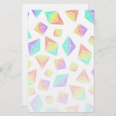 パステルレインボー結晶パターン 便箋 (正面/裏面)