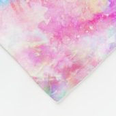 パステルレインボー絞り染めウォーターカラー フリースブランケット (角)