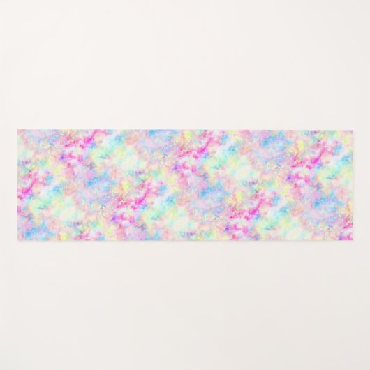 パステルレインボー絞り染めウォーターカラー ヨガマット (正面(横))