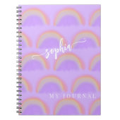 パステルレインボー絞り染め水カラー名前をカスタムする ノートブック (正面)