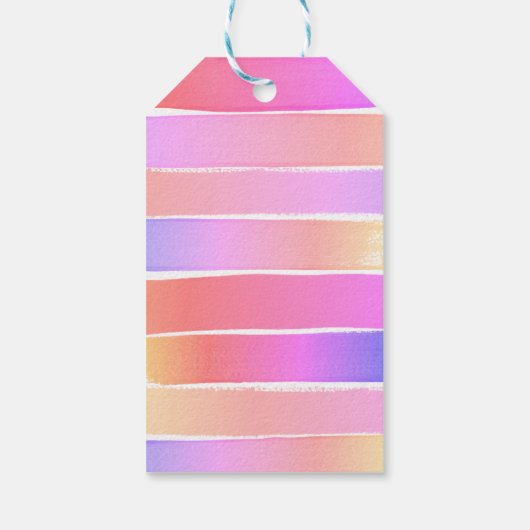 パステルレインボー絵を描アーパーティー誕生日サンキュー ギフトタグ (裏面)