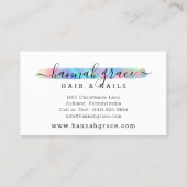 パステルレインボー絵を描スワッシュカスタムロゴのヘア爪、 ネイル 名刺 (裏面)