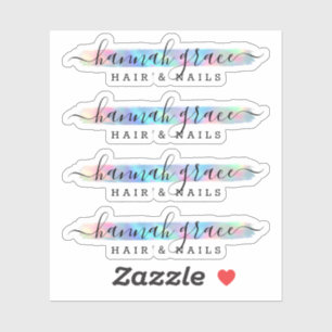 パステルレインボー絵を描スワッシュシックロゴカスタムデカール シール